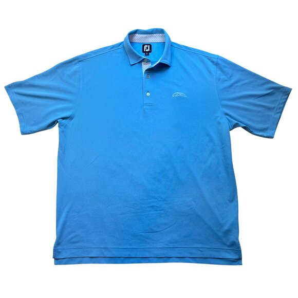 FootJoy Polo Shirt Mens Size XXL Blue Embroidered Logo Short Sleeves Golf Casual - Picture 1 of 9